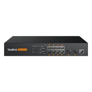 Managed L2+ PoE Switch Yealink RCH80 8x RJ-45 ports 20 Gbit/s rack-mount black