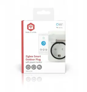 Smart plug Nedis ZBPO130FWT — Zigbee, 16 A / 3680 W, IP44, white