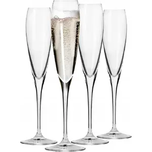 Krosno Perla Prosecco Champagne Glasses set of 4 — clear glass, flute style