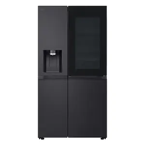 American-style fridge freezer LG GSXE91EVAD 628 L total, InstaView, Essence Black Steel, fridge 407 L, freezer 221 L, D-rated
