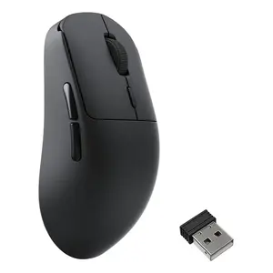 Bezvadu pareizrokas optiskā pele Lemokey Keychron Lemokey G2 — RF/Bluetooth/USB-C, 30000 DPI, 6 pogas, melna