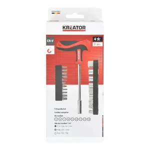 Skrūvgriežu komplekts KREATOR KRTH22001 — 21 gab., rokturi 185 mm