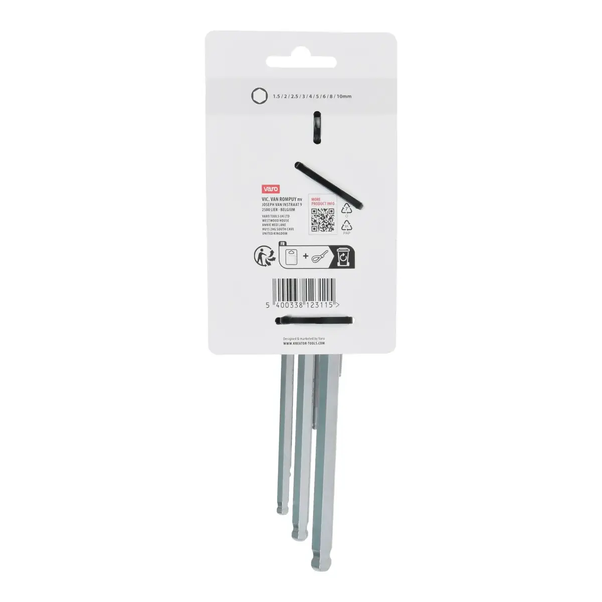 KREATOR KRTH21802 Hex Key Set – 9 pcs Photo 2