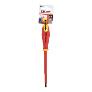 Izolēta plakana skrūvgrieze KREATOR 125 mm SL5.5 VDE