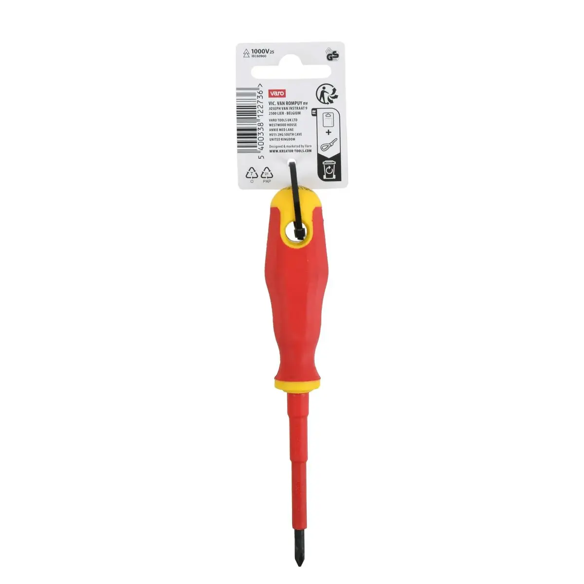Insulated cross screwdriver KREATOR 80 mm PH1 VDE Photo 2