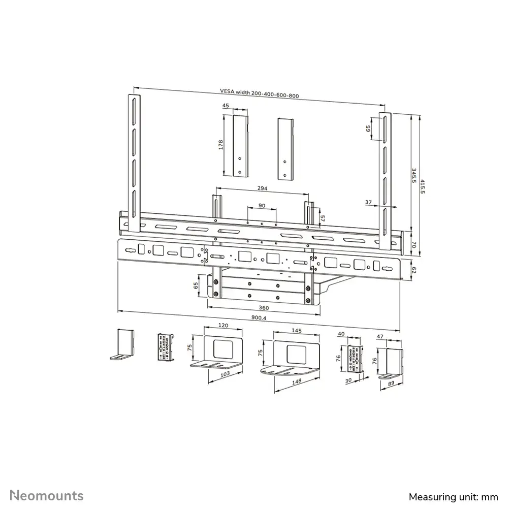 Neomounts AV60-500BL кронштейн для видеобара и полки Photo 17
