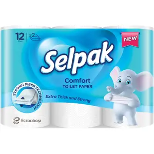 Tualetes papīrs SELPAK Comfort 2-kāršu, 18 m garums, 150 lapas uz ruļļa, komplekts 12 ruļļu