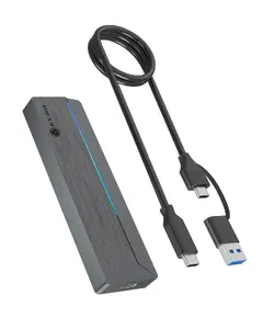 ICY BOX IB-1826MCL-CU31 M.2 SATA/NVMe SSD Enclosure, USB 3.2 Gen 2 Type-C, RGB Lighting
