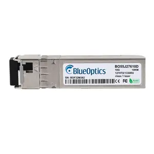 SFP+ fiber optic transceiver BLUEOPTICS SFP10G-BX1270-BO, 10 Gbit/s, 3.3 V, metal housing