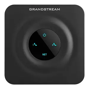 Analogā telefona adapteris Grandstream HT802 v2 — 2 FXS ports, kodeki OPUS/G.711/G.729ab, T.38 fakss, AC barošana, melns