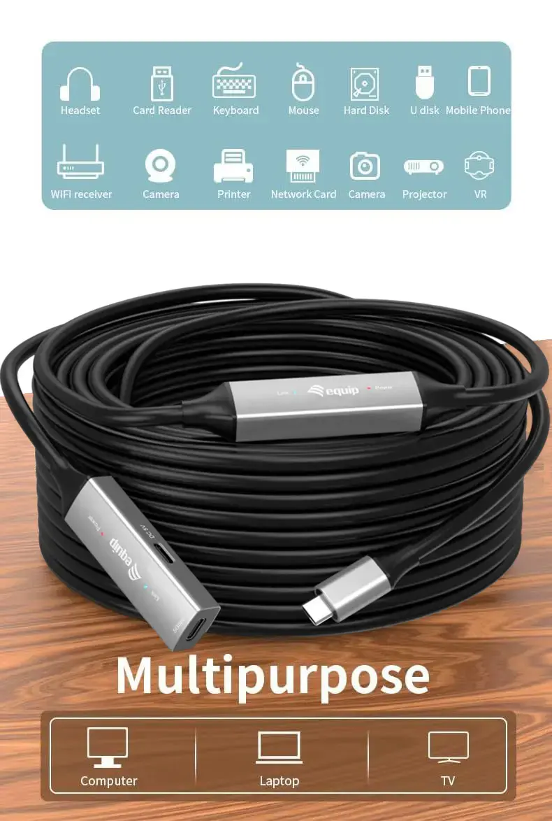 EQUIP USB-C aktīvs pagarinātājs 10 m (5 Gbit/s) Photo 3