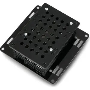 Case for Raspberry Pi 5, Gravlaser VESA v2 monitor mounting, black