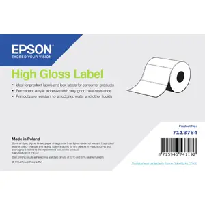 Self-adhesive High Gloss Label Roll Epson 203 mm x 60 m (continuous, die-cut)