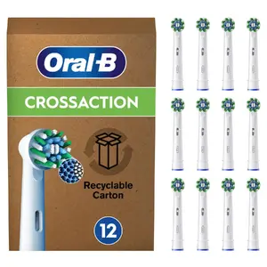 Toothbrush heads Oral-B CrossAction replacement pack 12 pcs, white, 3-month replacement interval