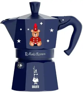 Stovetop espresso maker BIALETTI Moka Express 1 cup blue Joyful Memories