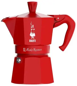 Stovetop coffee maker BIALETTI Moka Express 1TZ 1‑cup red