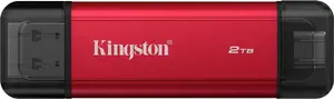 External SSD Kingston 2TB Dual USB-A/USB-C, USB 3.2 Gen 2, Read 1050 MB/s, Write 950 MB/s, Black/Red