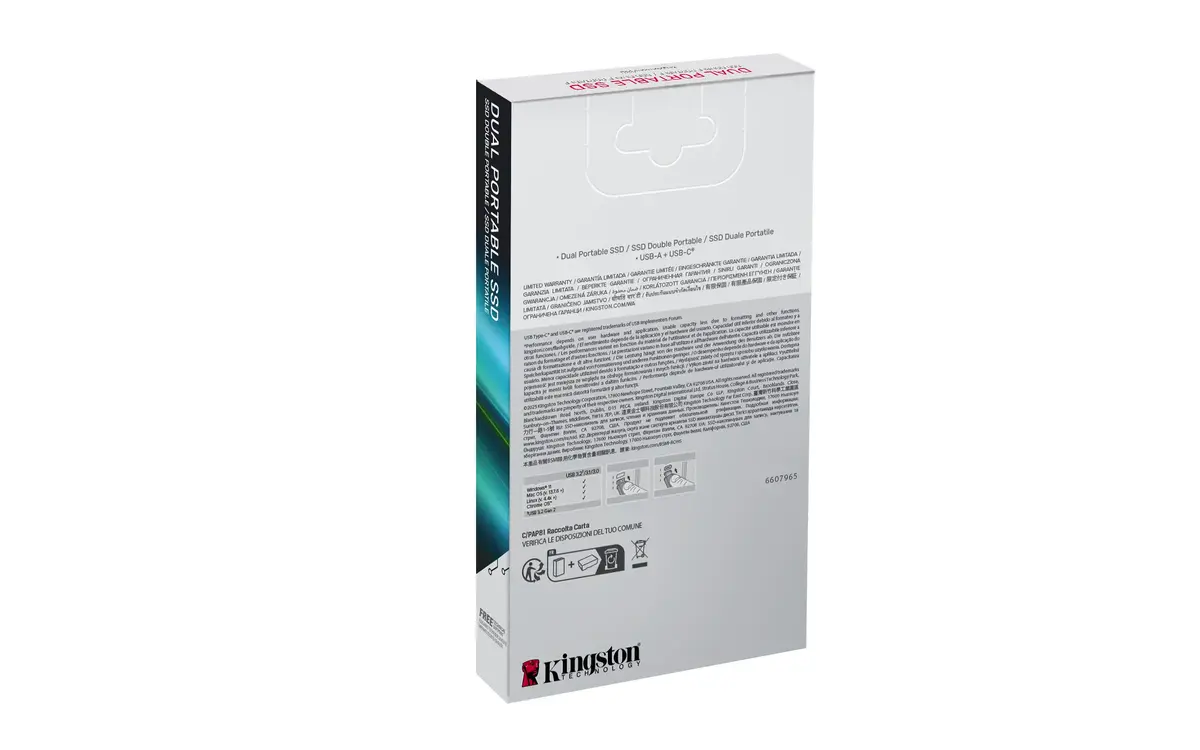 Kingston 512 ГБ Dual USB-A/USB-C портативный SSD Photo 6
