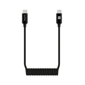 USB-C to USB-C coiled cable Evelatus AutoSpring 1.2 m, black
