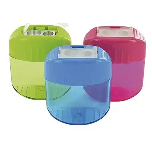 Manual pencil sharpener WEDO 52 30822 — metal and plastic, assorted colours, pack of 3