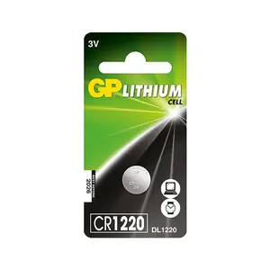 Poga/monētas vienreizlietojama baterija GP Batteries CR1220 litija, apaļa, blistera iepakojumā