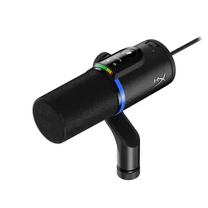 Dinamiskais mikrofons HyperX FlipCast — USB/XLR, USB‑C, 20–20000 Hz, jutība −10 dB, galda stiprinājums, kabelis 3 m, melns