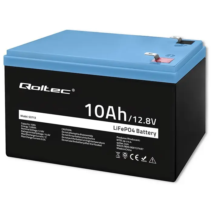 LiFePO4 akumulators QOLTEC 10Ah 12.8V 128Wh Photo 8