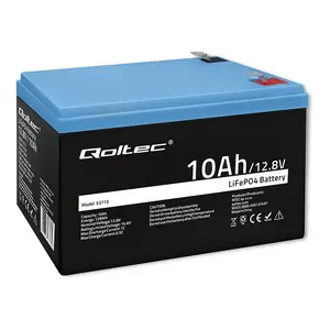 Uzlādējama LiFePO4 akumulators QOLTEC 10Ah 12.8V 128Wh ar integrētu BMS