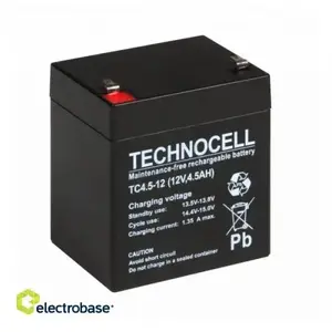 Герметичный AGM аккумулятор Technocell TC4.5-12 12В 4.5Ач для ИБП и резервного питания
