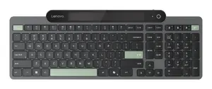 Pilna izmēra bezvadu Bluetooth tastatūra Lenovo 4Y41R69495 Ziemeļvalstu izkārtojums ar saules bateriju melna un zaļa