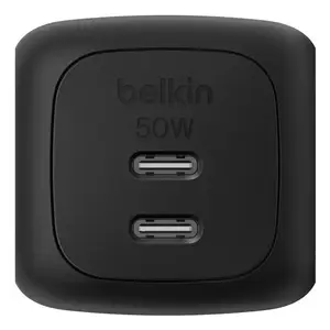 Сетевое зарядное устройство Belkin WCH019kqBK — 2× USB‑C, для дома/офиса, черное, защита OVP/OC/OT/SC