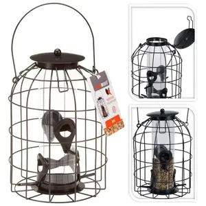 Bird feeder ProGarden 17x23 cm with metal grid – seed feeder, outdoor hanging design