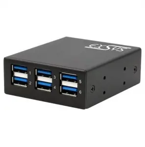 USB 3.2 Gen 1 хаб Exsys EX-11246HMS с защитой от разрядов 15 кВ и креплением на DIN-рейку