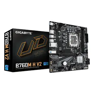 GIGABYTE B760M H V2 Micro-ATX Motherboard — Intel LGA1700, B760, 2×DDR5 DIMM (up to 128 GB, up to 8000 MHz O.C.), 1×PCIe 4.0 M.2, 1 GbE, USB 3.2 Gen1
