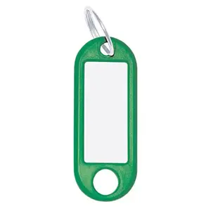 Key tags WEDO 262 101804 — green plastic identifiers 21 × 52 mm, pack of 10
