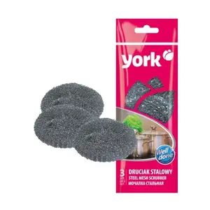 Steel mesh scrub 3 pcs. York — metal scouring pads set, 3 pieces