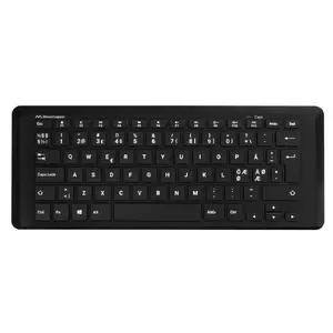 Bezvadu tastatūra Mousetrapper Type Mini QWERTY NORDIC — USB-C, RF, Bluetooth, melna