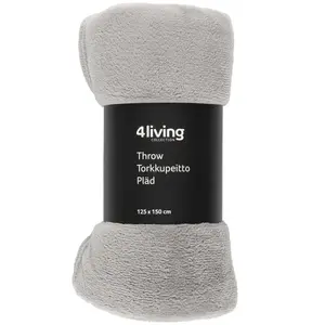Pleds 4Living Gert 125×150 cm gaiši pelēks – viegls pleds
