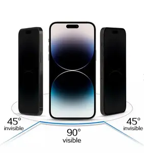Защитное закалённое стекло с приватной матовой поверхностью iLike для iPhone 17 Air — чёрное