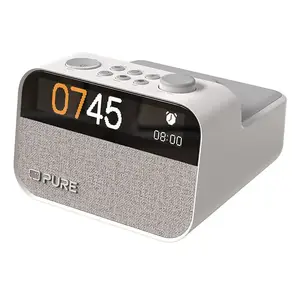 Portable FM radio Pure Moment Charge — FM 87.5–108 MHz, 210 mAh rechargeable, AC/battery, 155×160×115 mm