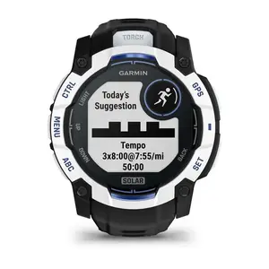 Умные часы GARMIN Instinct 3,05 см (1,2") AMOLED 45 мм 390×390 пикс. Сенсорный экран Черные Белые GPS 4 ГБ 53 г Силиконовый ремешок