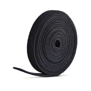Hook & Loop Cable Tie Roll StarTech 22.8m × 12.7mm, Black — Cut-to-Size Reusable Fastener Tape