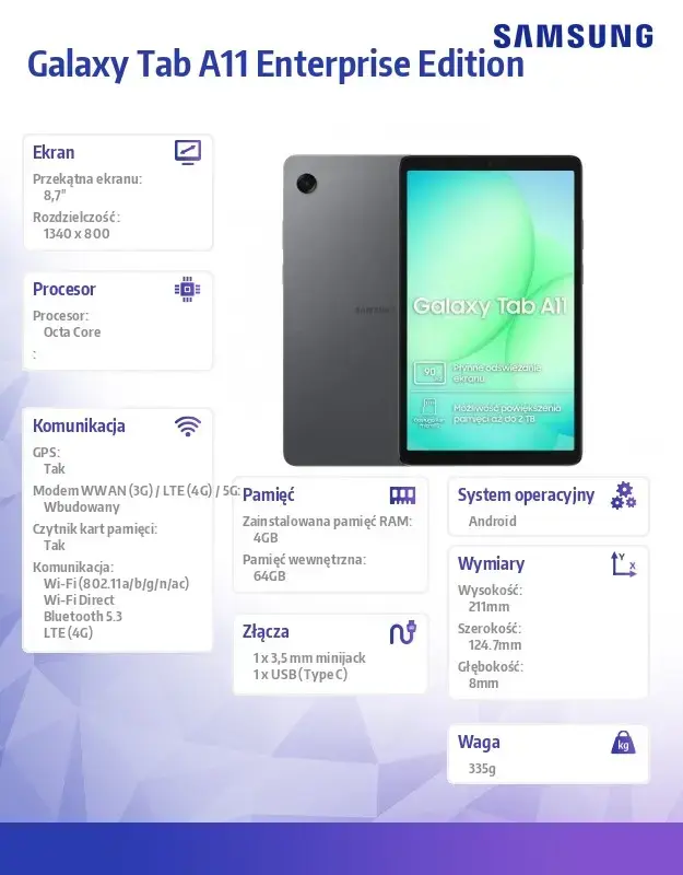 Планшет Samsung Galaxy Tab A11 X130 8.7" 4 ГБ 64 ГБ Photo 6