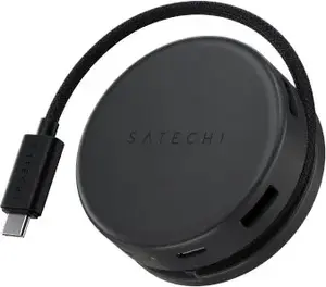 Мультипортовый адаптер Satechi OntheGo 7w1 USB-C PD с 2x USB-A, HDMI 4K, Ethernet, кардридером microSD — чёрный