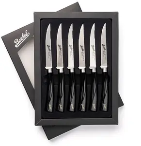 Steak cutlery set Berkel Elegance Glossy Black, 6 pieces, stainless steel knives and forks