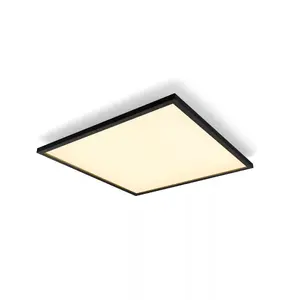 Philips Aurelle Square Panel Smart LED Ceiling Light Black Bluetooth Zigbee 39 W Colour Changing