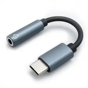 USB-C to 3.5mm Adapter Cable QOLTEC — 10 cm Aluminium