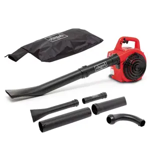 Handheld petrol blower Scheppach LBH2600P — airspeed 268 km/h, suction 678 m³/h, 290×600×410 mm