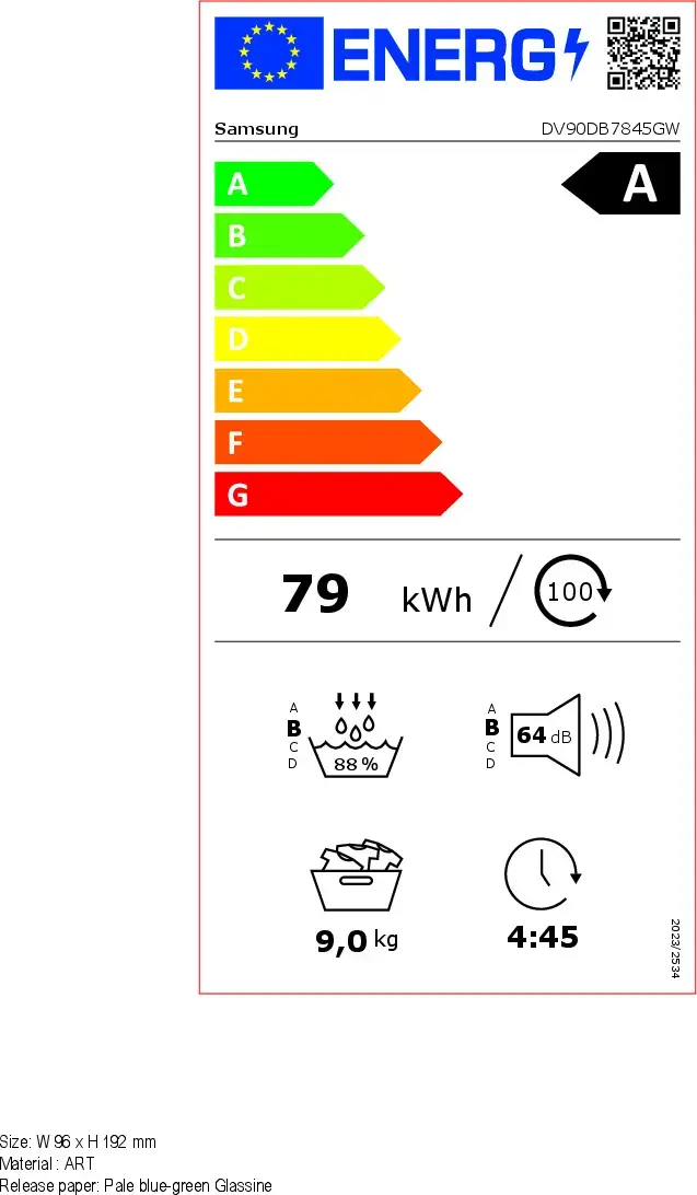 Samsung DV90DB7845GW tumble dryer 9 kg Photo 12