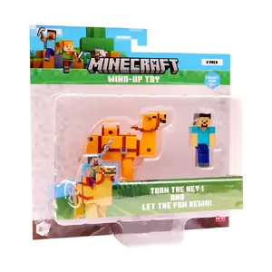 Wind-up 3D Toy Figurine Set p.m.i kids world Minecraft S2 – Steve & Camel, wind-up mechanism, 2 pieces